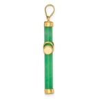 14K Polished Jade -X- Cross Pendant