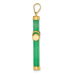 14K Polished Jade -X- Cross Pendant