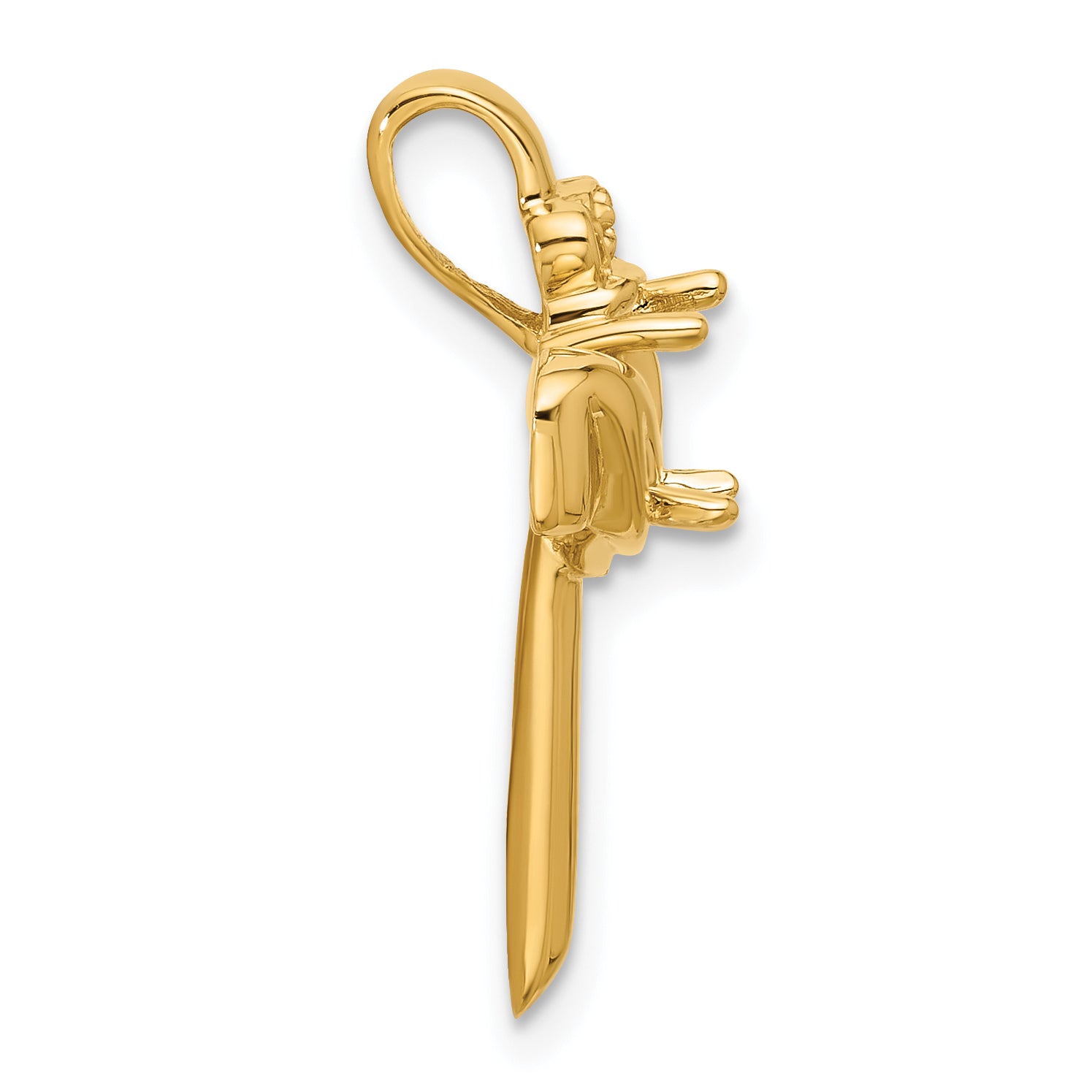 14k Claddagh Cross Pendant Mounting (No Stone Included) Secondary image