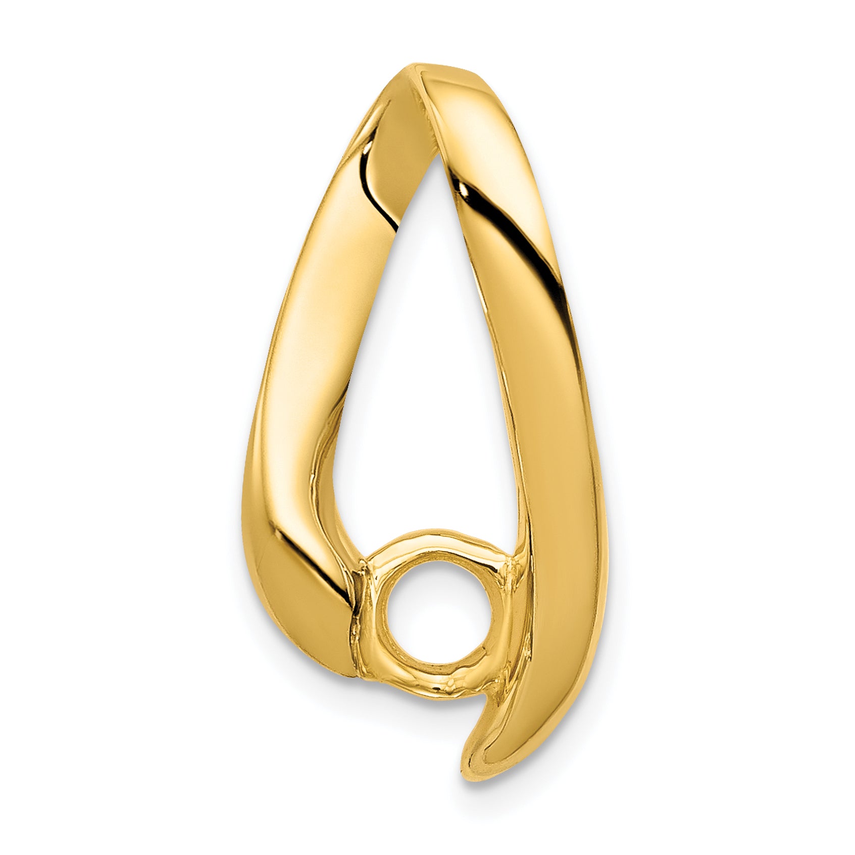 14k 4mm Round Stone Chain Slide Mounting (No Stone Included) Main image