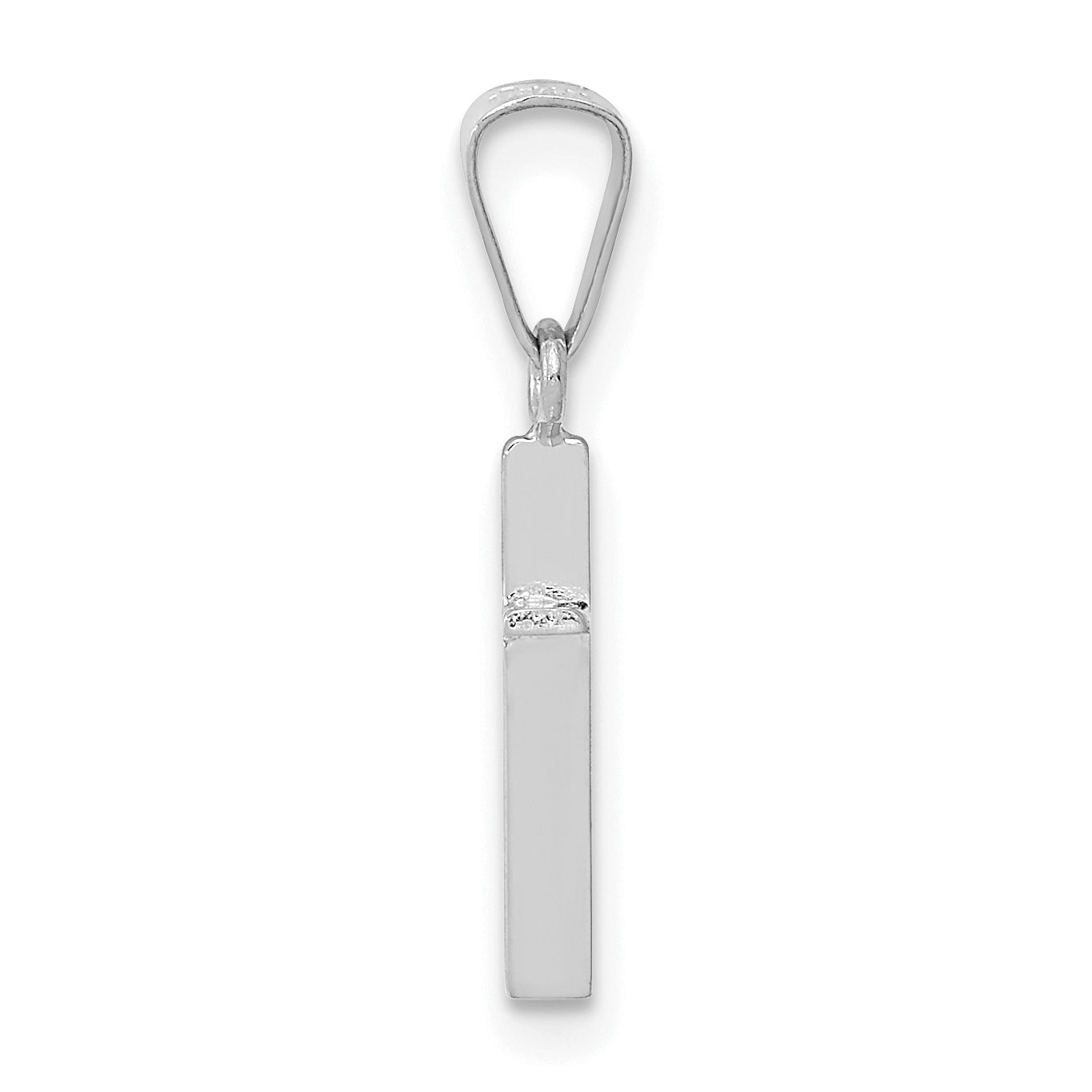 14k White Gold Polished Cross Solid Pendant Secondary image