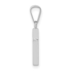 14k White Gold Polished Cross Solid Pendant