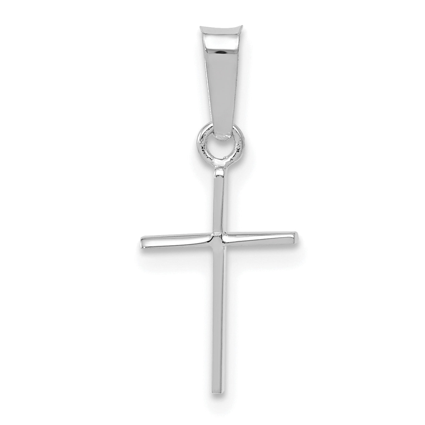 14k White Gold Polished Cross Solid Pendant Main image