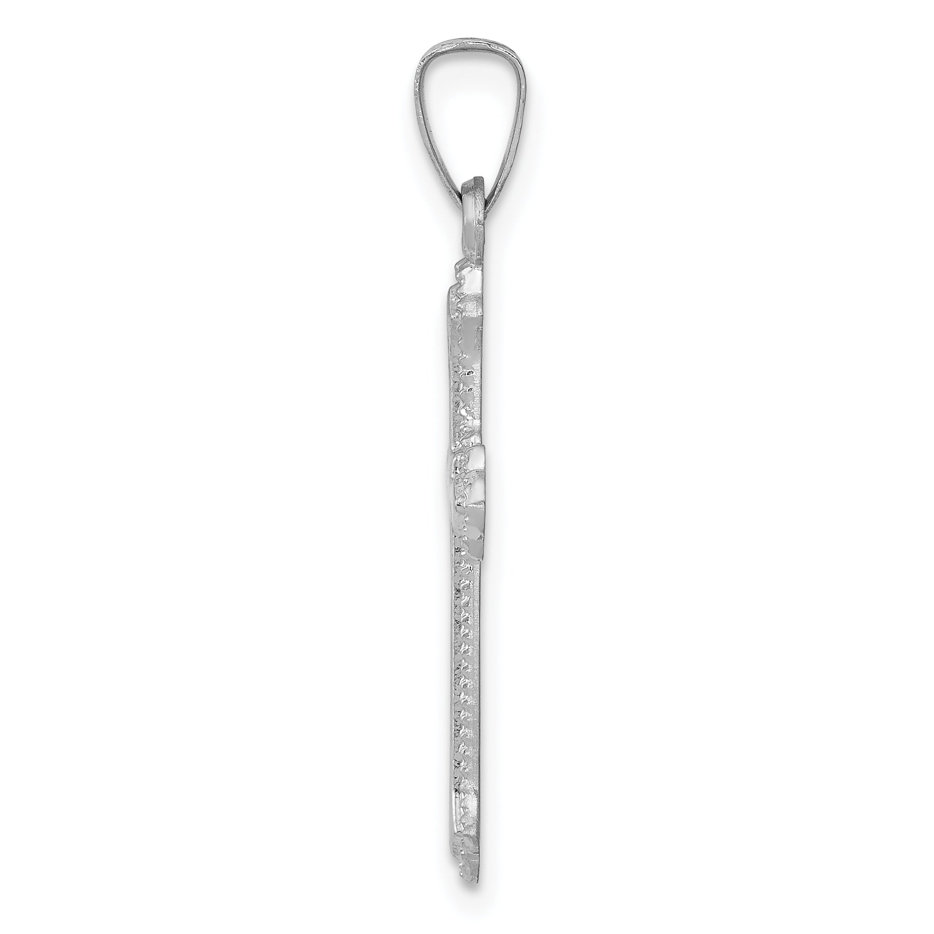 14K White Gold Polished Cross Pendant Secondary image