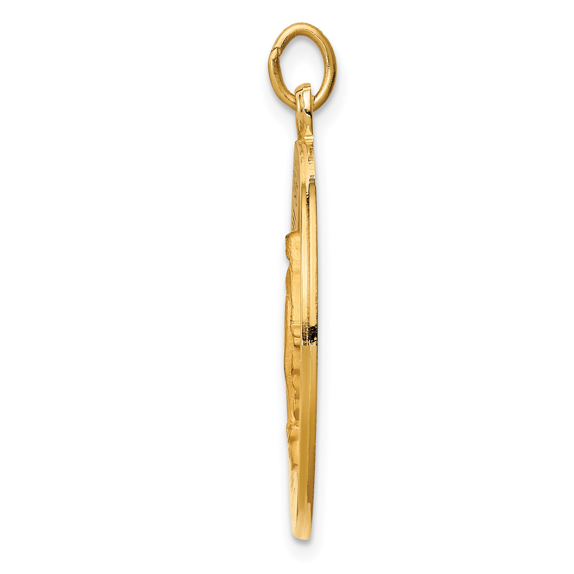 Miraculous Medal Round Pendant in 14K Yellow Gold, 24x30mm Secondary image