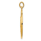 14K Gold Polished/Satin Round Miraculous Medal Pendant, 30mm x 24mm
