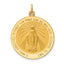 Miraculous Medal Round Pendant in 14K Yellow Gold, 24x30mm - Sophia Jewelers