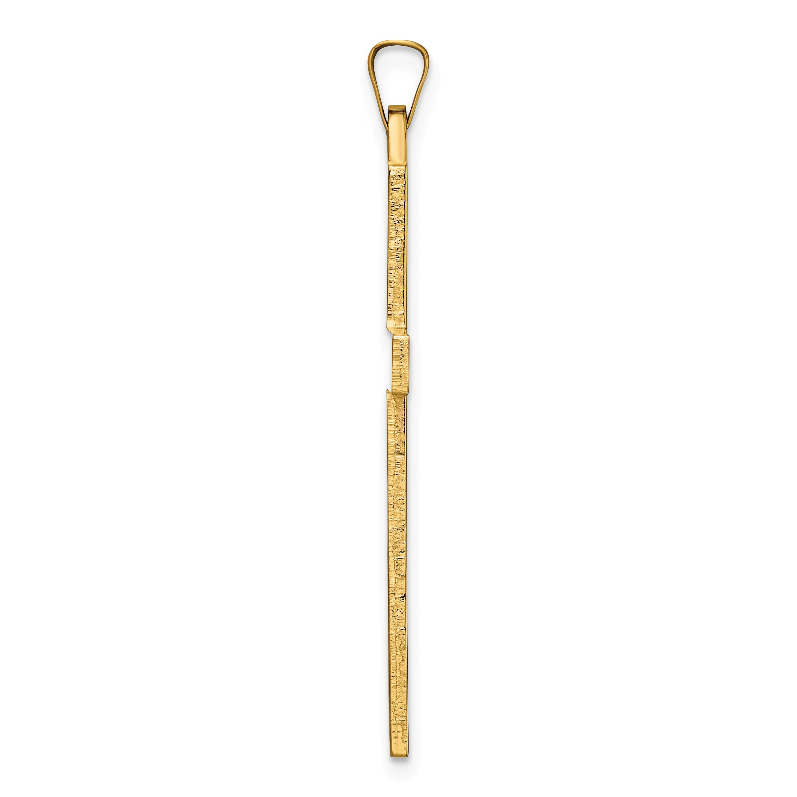14k Polished Solid Cross Pendant
