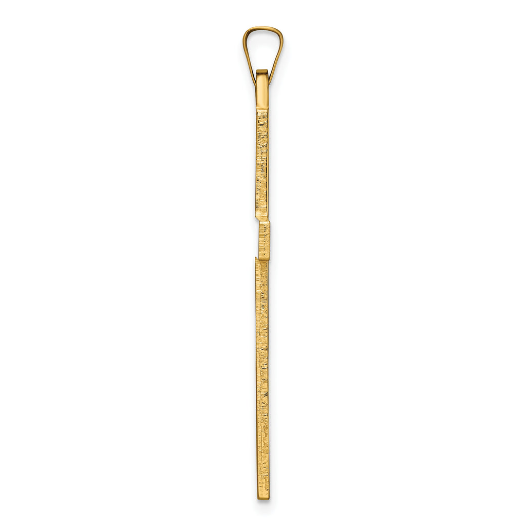 14k Polished Solid Cross Pendant