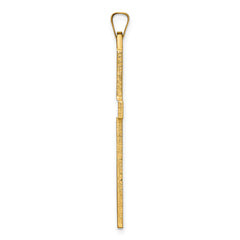 14k Polished Solid Cross Pendant