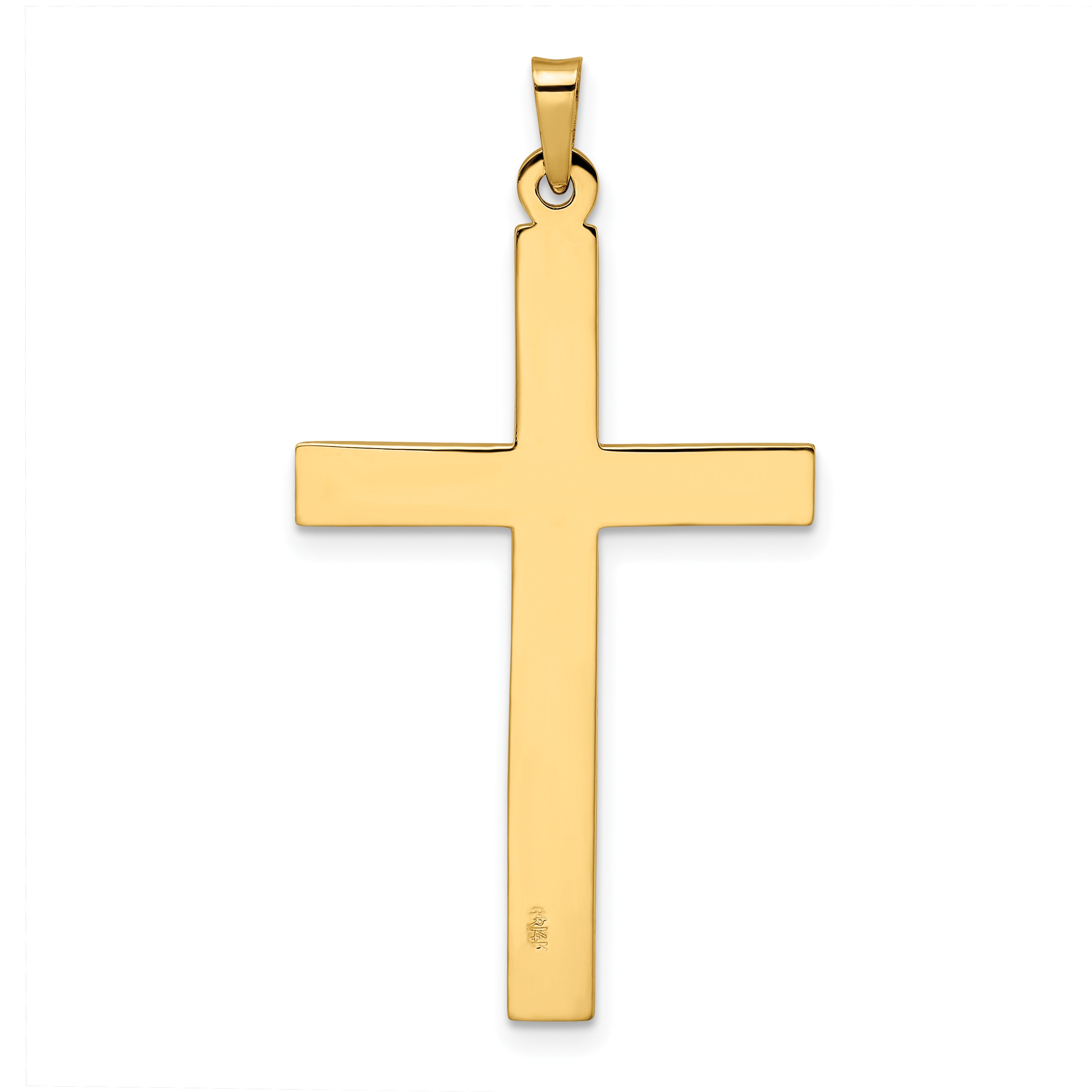 14k Polished Solid Cross Pendant