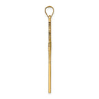 14k Polished and Line Design Solid Cross Pendant