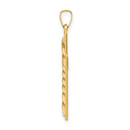 14k Polished and Twisted Hollow Cross Pendant
