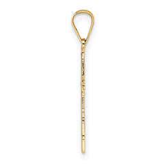 14k Polished Solid Cross Pendant