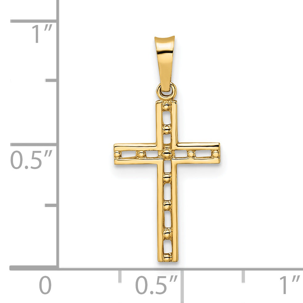 14k Polished Solid Cross Pendant