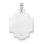 14k White Gold Polished and Satin Solid Jesus Head Pendant