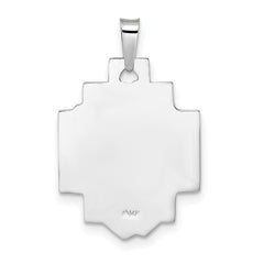 14k White Gold Polished and Satin Solid Jesus Head Pendant