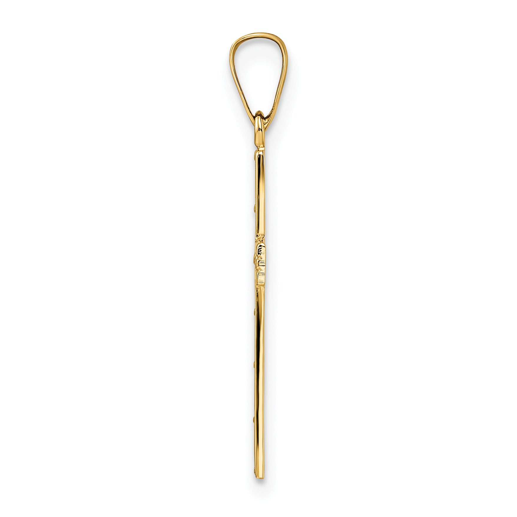 14k Polished Solid Cross Pendant