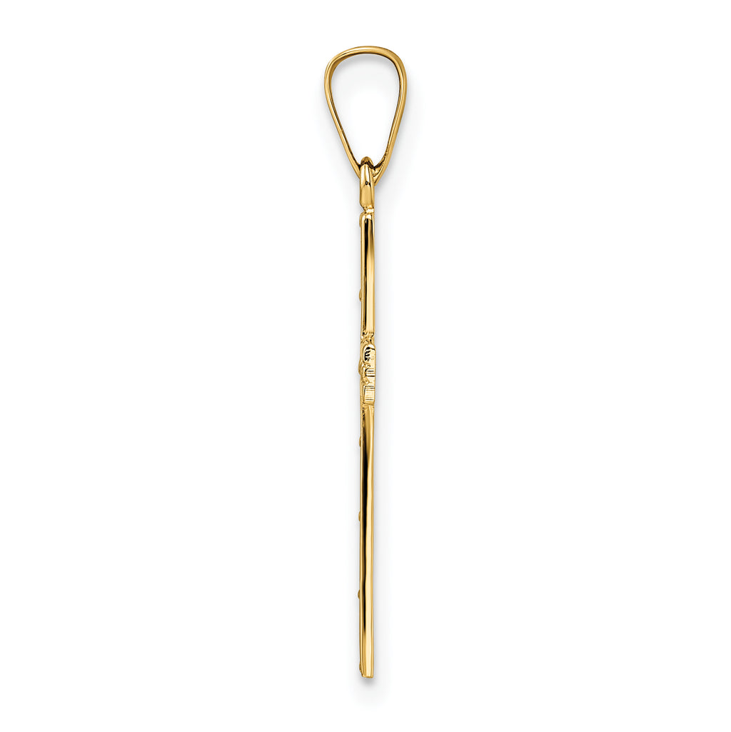 14k Polished Solid Cross Pendant