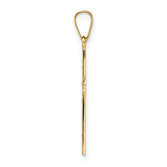14k Polished Solid Cross Pendant