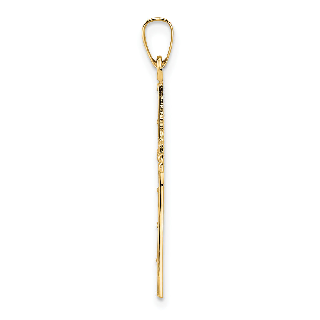 14k Polished Solid Cross Pendant