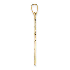 14k Polished Solid Cross Pendant