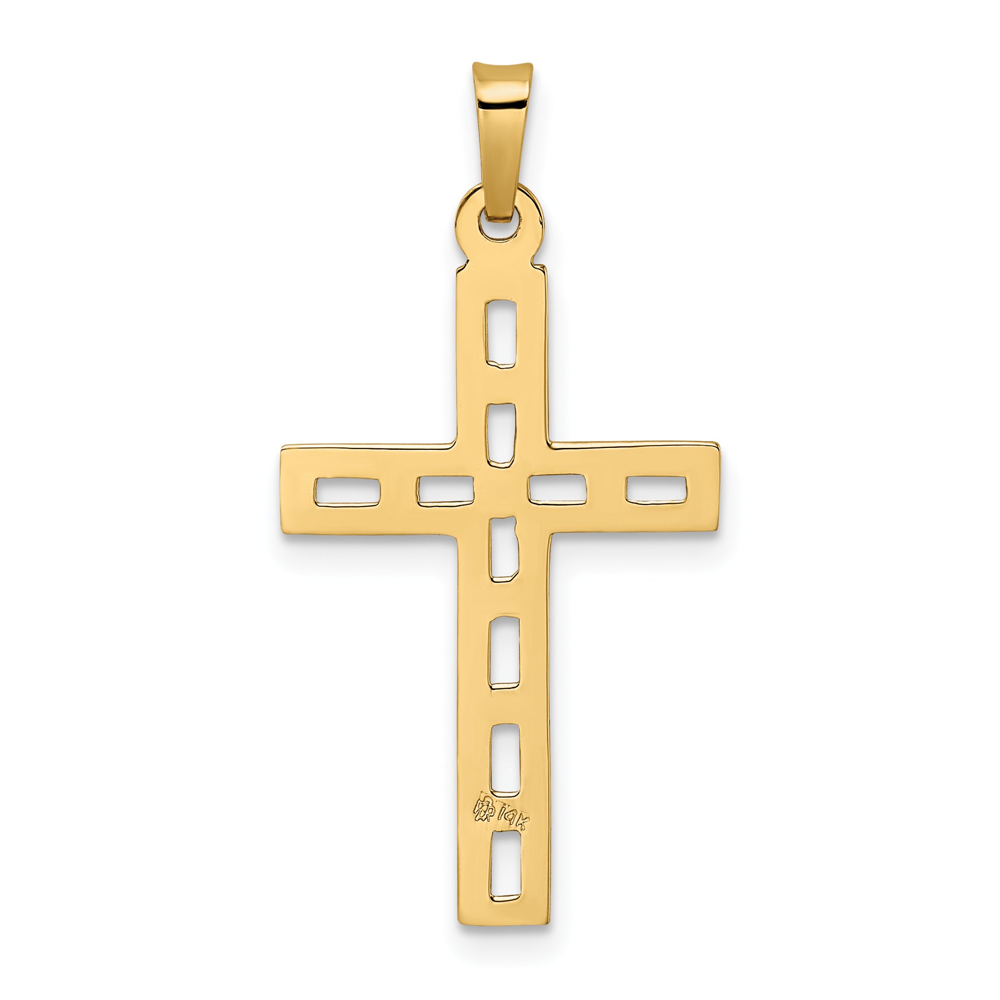 14k Polished Solid Cross Pendant
