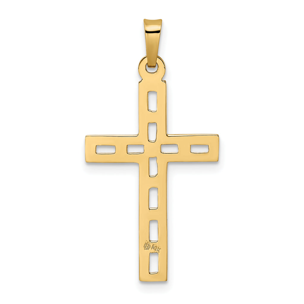14k Polished Solid Cross Pendant