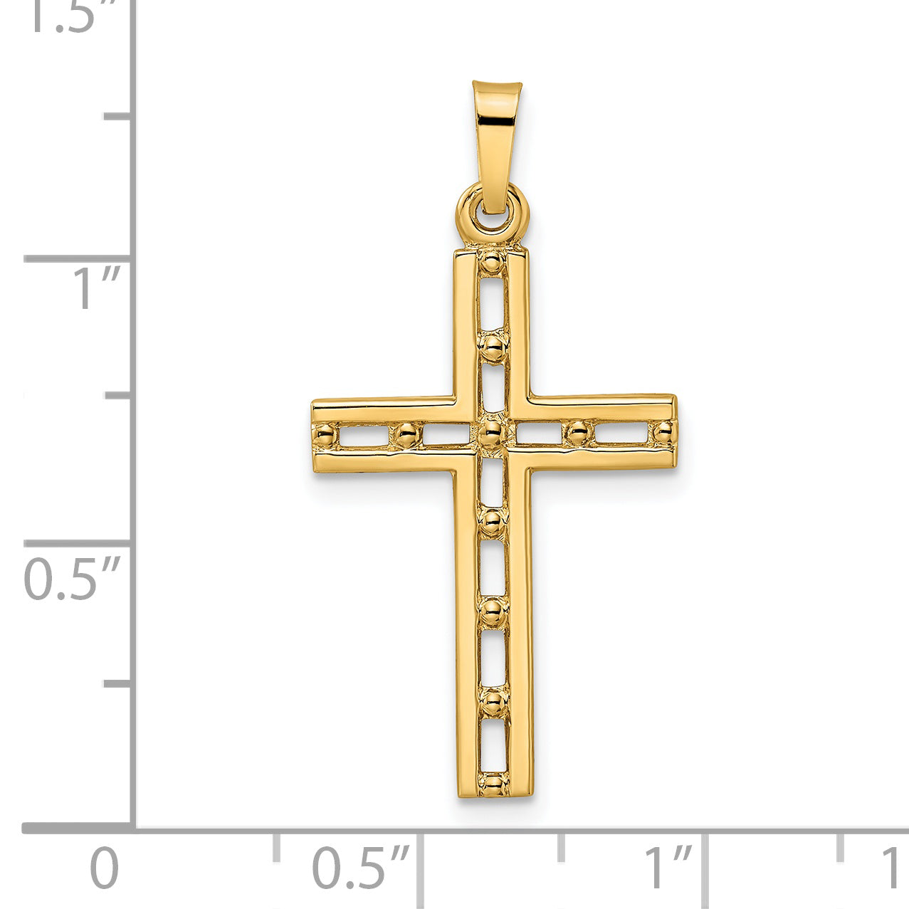 14k Polished Solid Cross Pendant