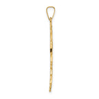 14k Polished Solid Floral Center Cross Pendant