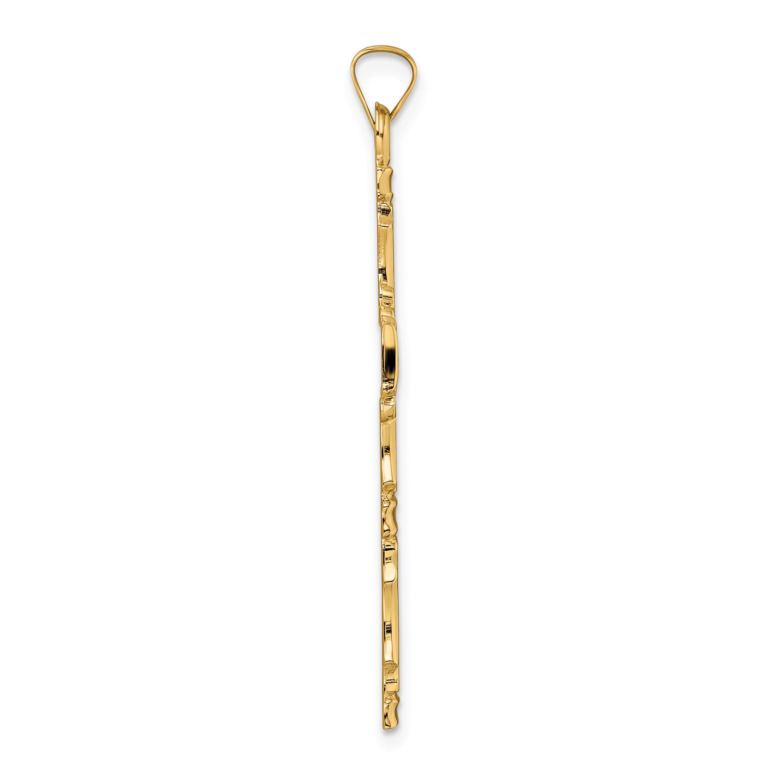14k Polished Solid Fancy Design Cross Pendant Secondary image