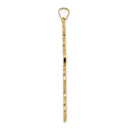 14k Polished Solid Fancy Design Cross Pendant