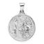 14k White Gold Polished and Satin Hollow Jesus Face Disc Pendant