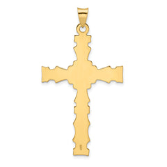 14k Polished Solid Fancy Design Cross Pendant