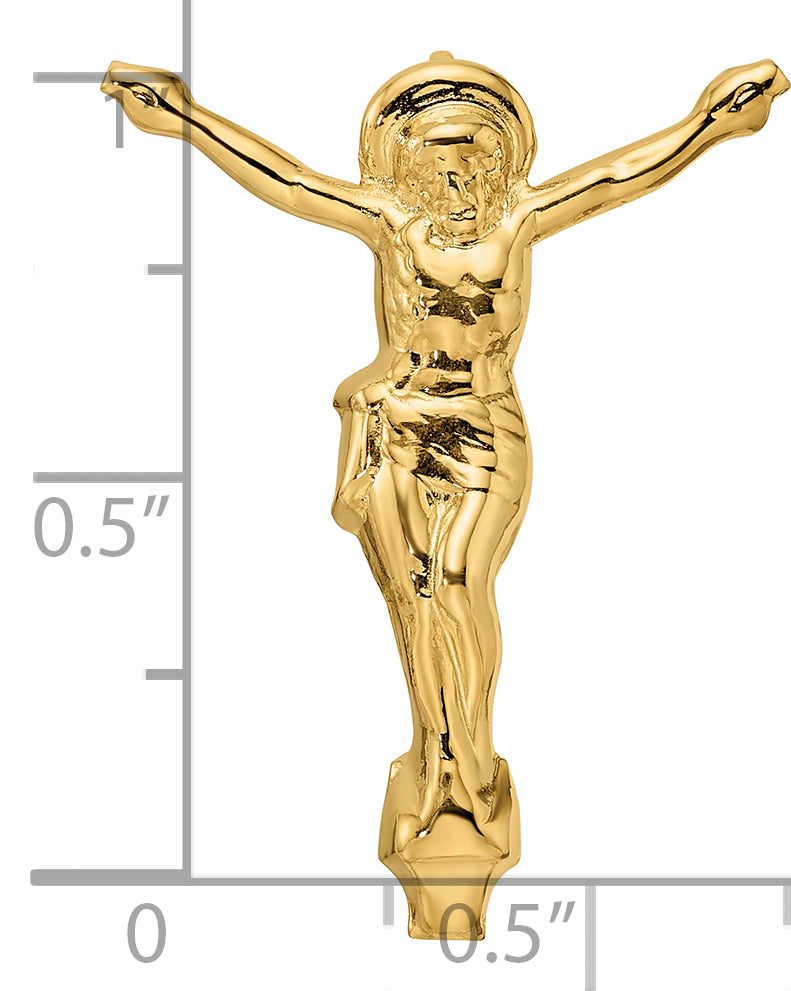 14k Polished Solid Risen Christ Chain Slide