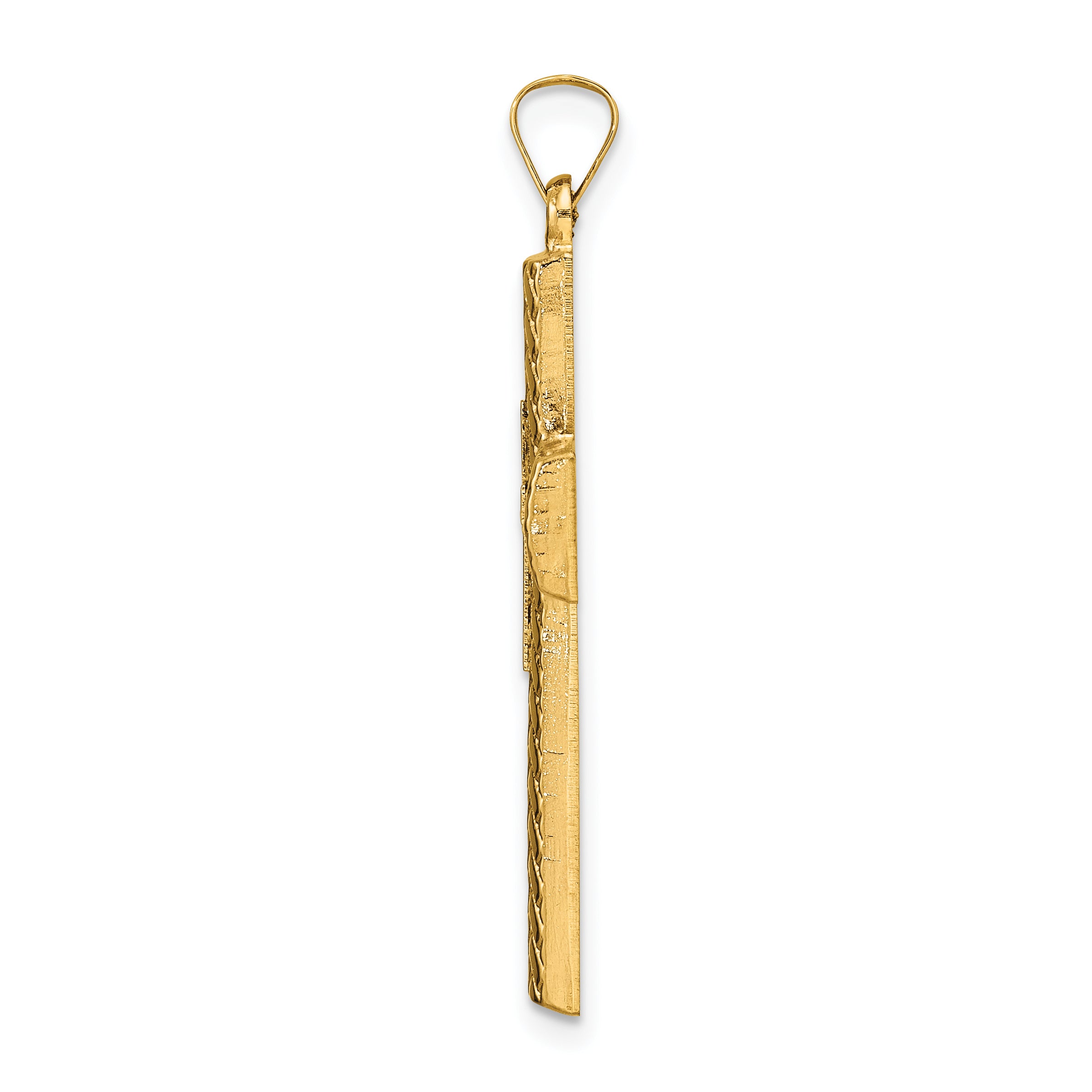14k Two-tone Polished Hollow Woven Double Cross Pendant Secondary image
