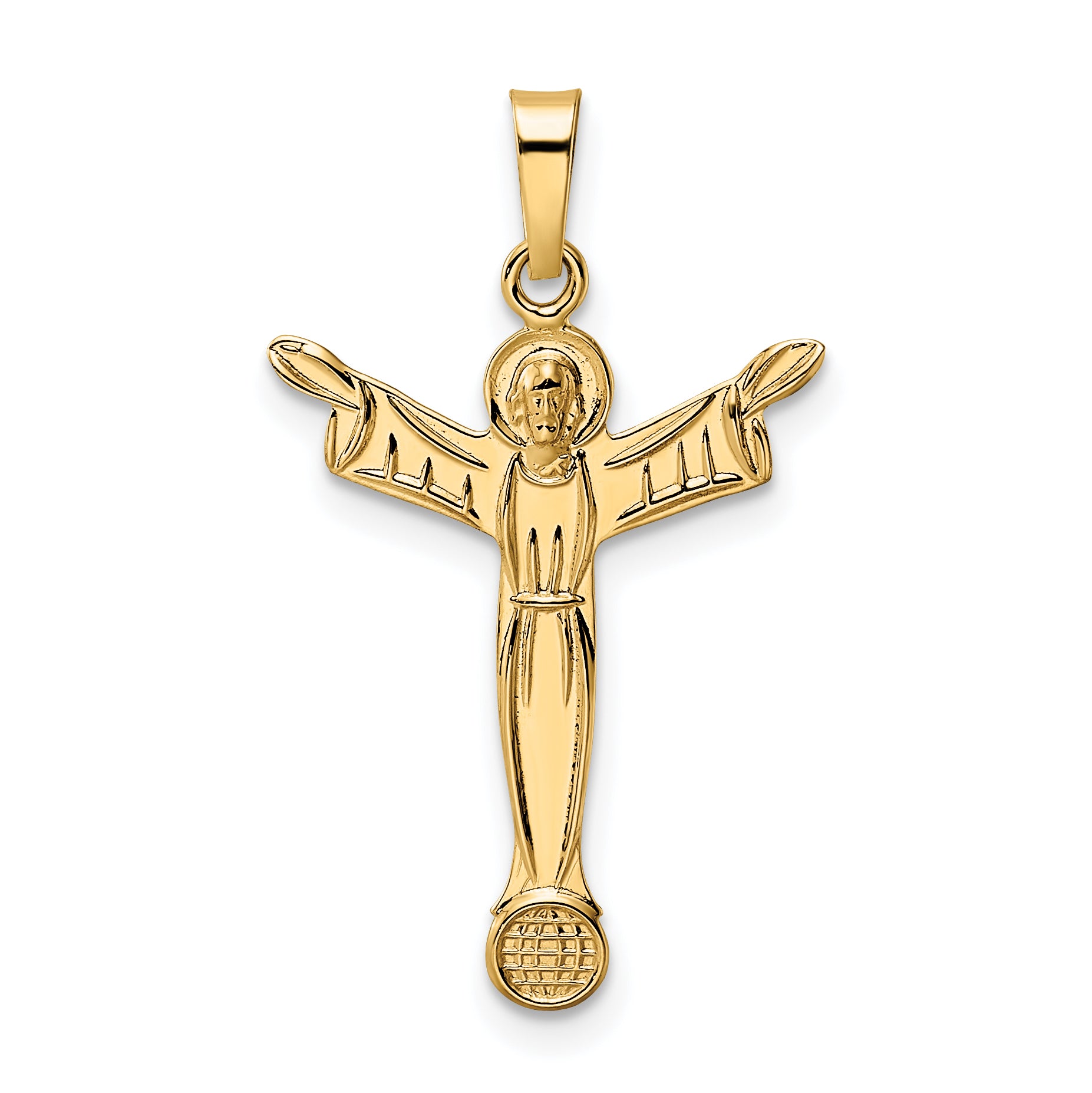 14k Polished Solid Risen Christ Pendant Main image