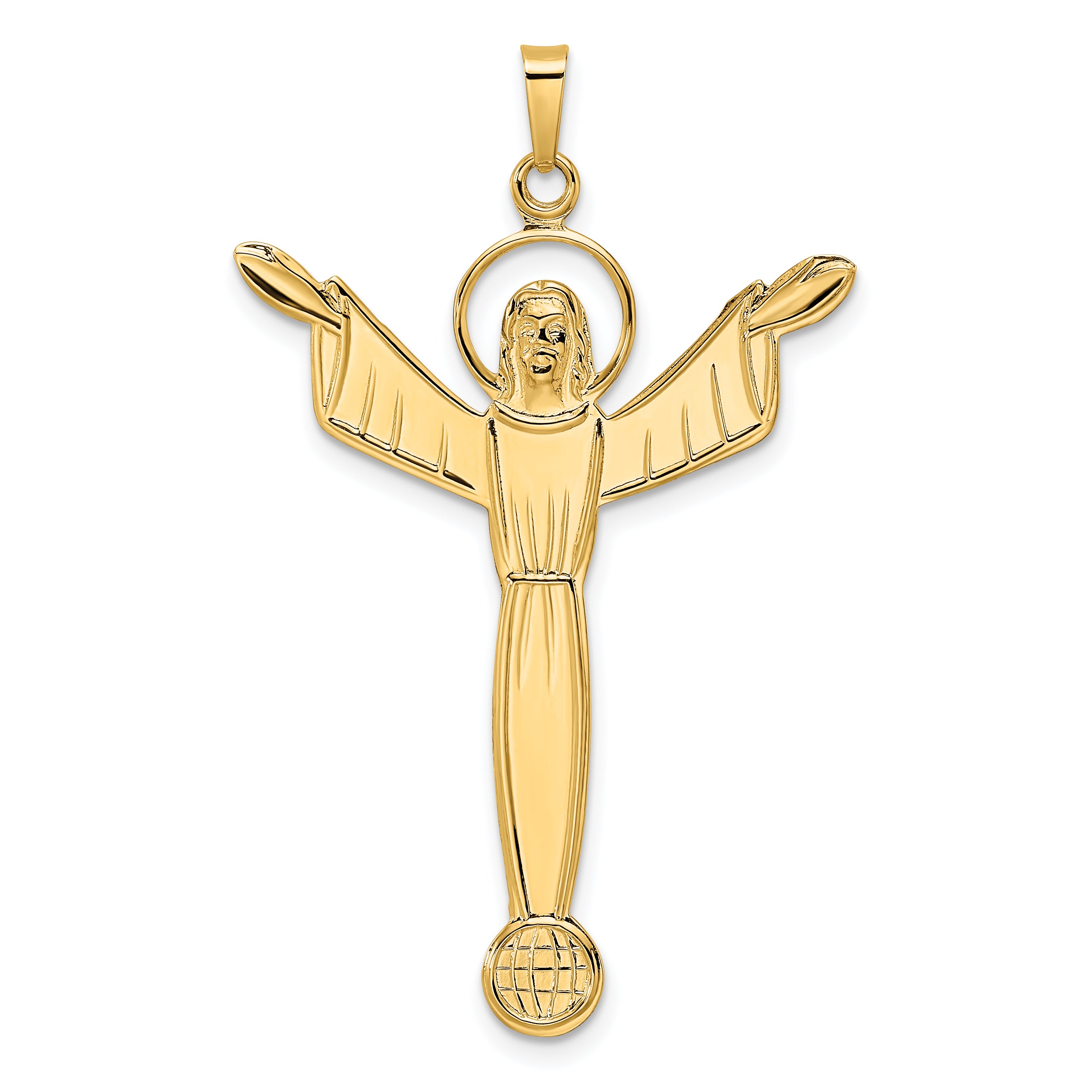 14k Polished Solid Risen Christ Pendant Main image