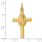 14k Polished and Satin Hollow Cross Pendant