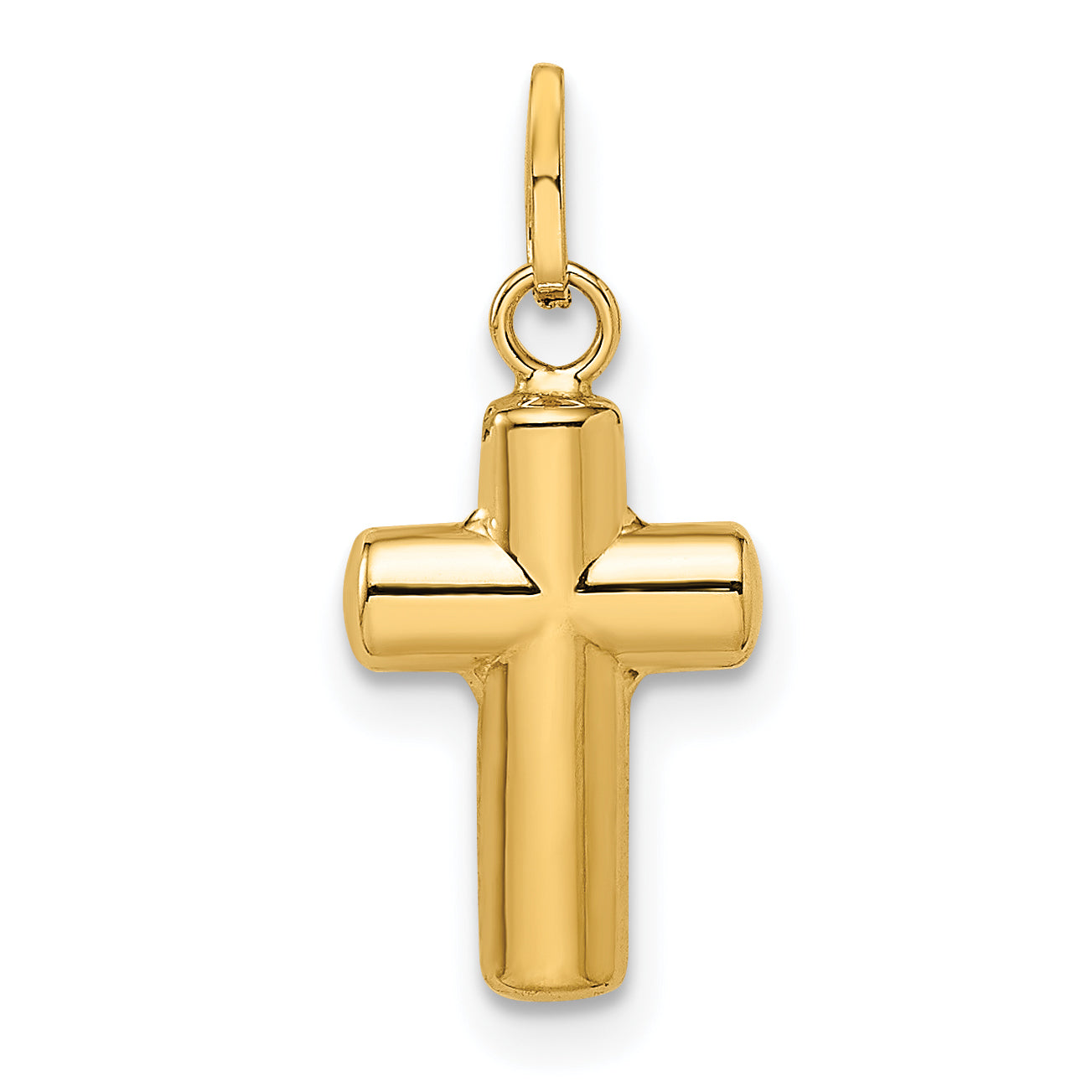 14k Polished Puffed Cross Pendant Main image