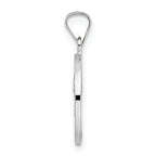 14k White Gold Polished and Satin Hollow Matka Boska Medal Pendant
