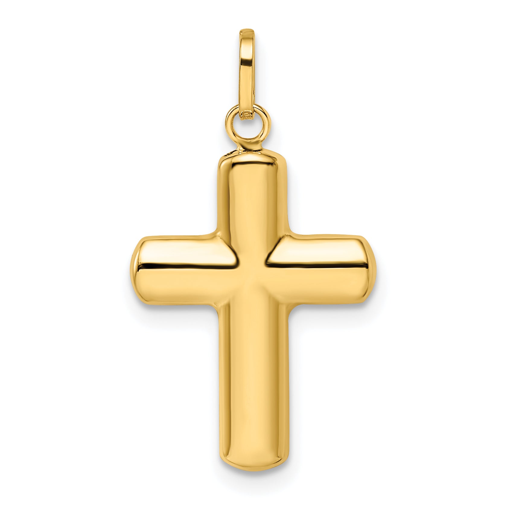 14k Polished Puffed Cross Pendant Main image