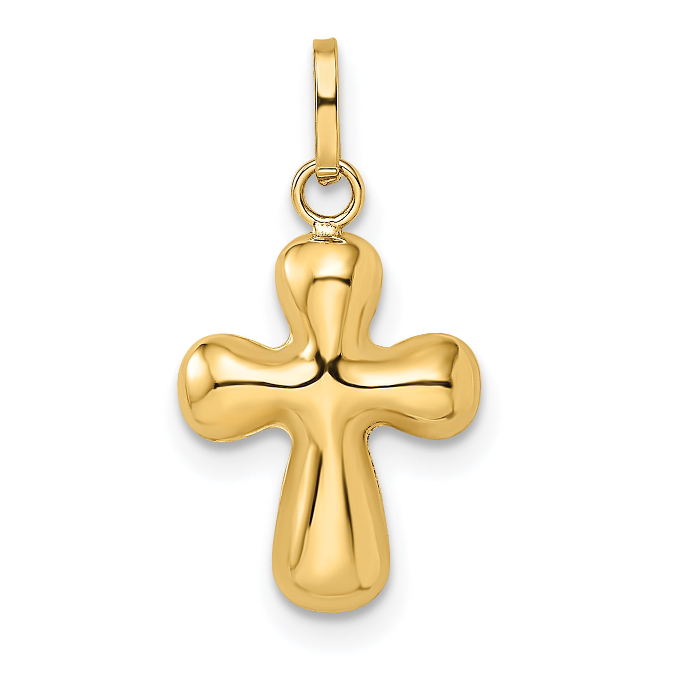 14k Polished Puffed Cross Pendant Main image