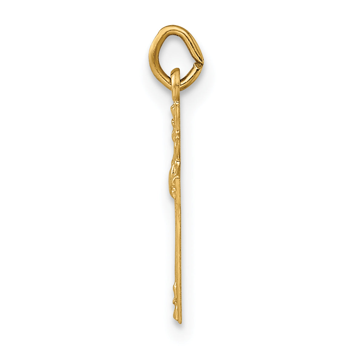 14k Polished Solid Heart Cross Pendant