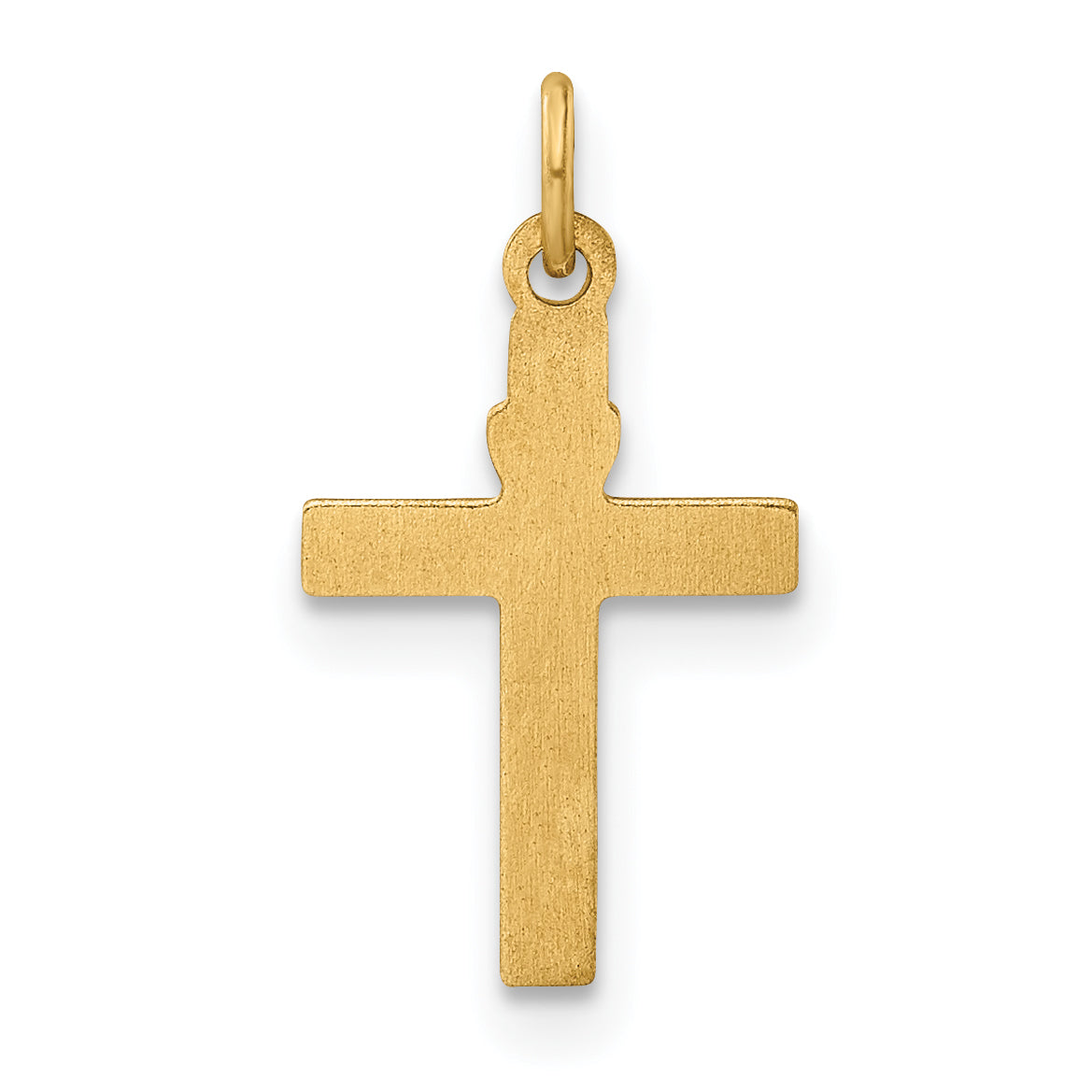 14k Polished Solid Heart Cross Pendant