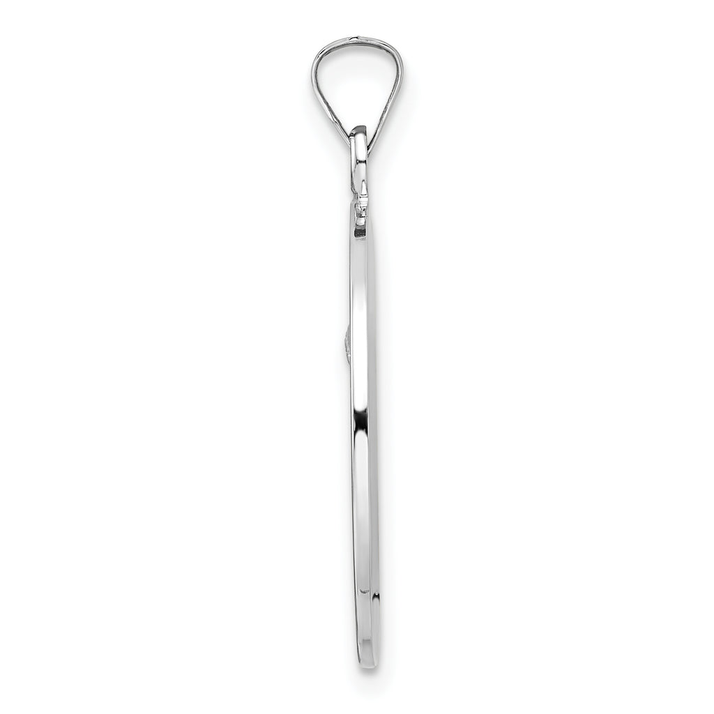 14k White Gold Polished St Anthony Solid Medal Pendant