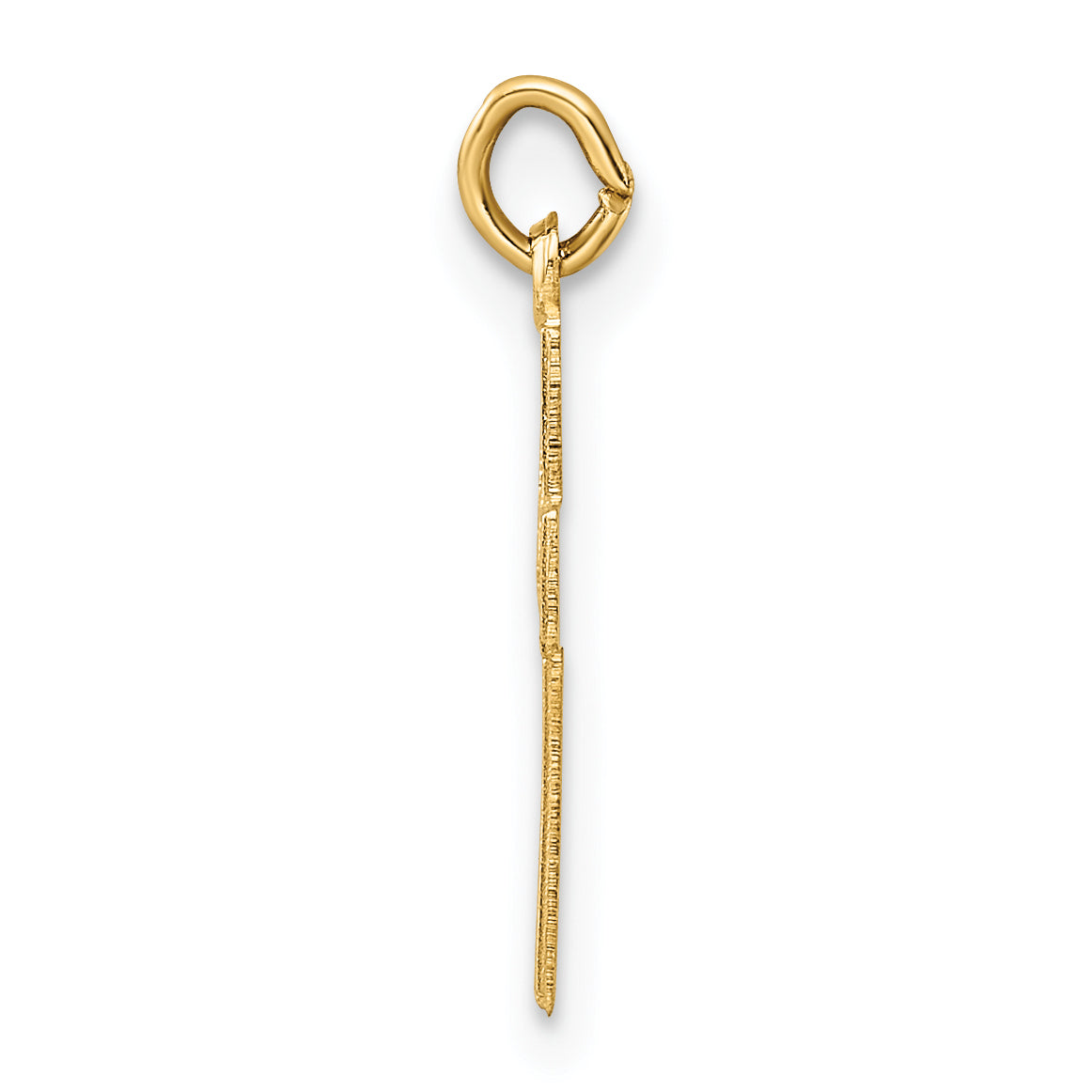 14k Polished and Textured Solid Star Cross Pendant Secondary image