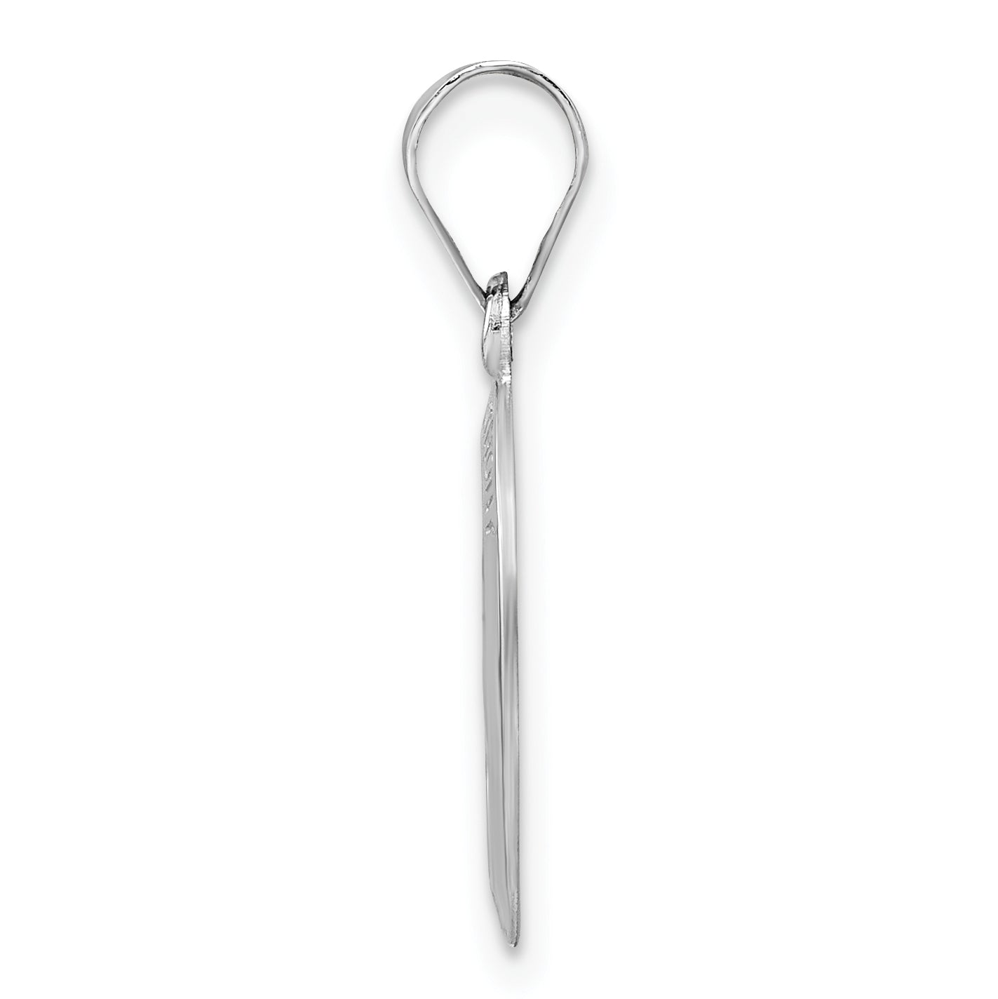 14k White Gold Polished and Satin Hollow Oval St Anthony Medal Pendant Secondary image