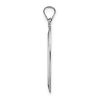 14k White Gold Polished Solid Oval St Anthony Medal Pendant