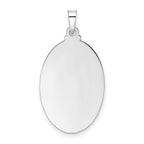 14k White Gold Polished Solid Oval St Anthony Medal Pendant